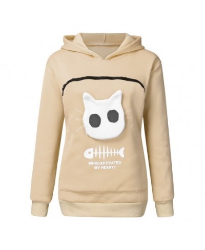 Cat Lovers Hoodie Kangaroo Dog Pet Paw Pullovers Women’s Sweatshirt Animal Pouch Hood Tops Carry Cat Breathable Pullover $32....