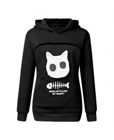 Cat Lovers Hoodie Kangaroo Dog Pet Paw Pullovers Women’s Sweatshirt Animal Pouch Hood Tops Carry Cat Breathable Pullover $32....