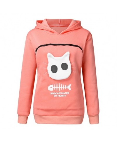 Cat Lovers Hoodie Kangaroo Dog Pet Paw Pullovers Women’s Sweatshirt Animal Pouch Hood Tops Carry Cat Breathable Pullover $32....