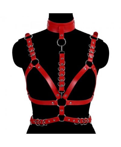 Gothic Leather Body Harness Exotic Punk Sexy Body Harness Bra Multicolor Bondage Sexy Lingerie Harajuku Hollow Cage Bra $39.5...