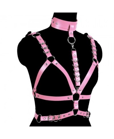 Gothic Leather Body Harness Exotic Punk Sexy Body Harness Bra Multicolor Bondage Sexy Lingerie Harajuku Hollow Cage Bra $39.5...