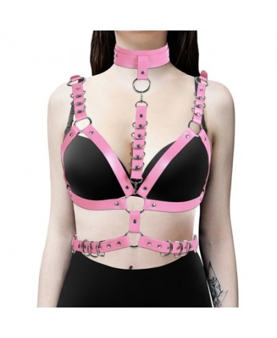 Gothic Leather Body Harness Exotic Punk Sexy Body Harness Bra Multicolor Bondage Sexy Lingerie Harajuku Hollow Cage Bra $39.5...