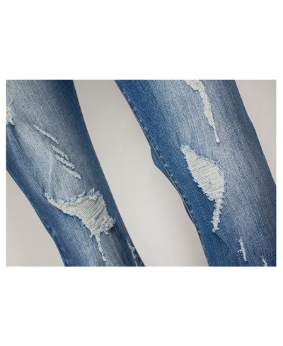 Flared Ripped Jeans Woman Embroidery Women's Jeans Trousers Vintage Denim Pants $57.91 - Jeans