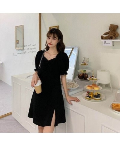 Dress Women Solid Slim Trendy Spring Simple Korean Style Elegant Casual Soft Side-slit Ladies Fashion All-match Party Vestido...