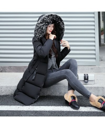 Winter new Korean women's long cotton-padded jacket women's down cotton-padded slim cotton-padded jacket coat $92.70 - Jacket...