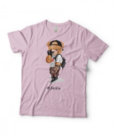 Graphic T Shirts Teddy Bear Selfie Letter Print T-shirt Pure Cotton Unisex Tees Summer Tee Shirts 19 Colors $27.34 - Tops & Tees