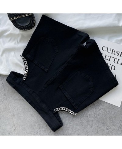 New autumn New style waist chain hollow out personality design Women's trousers are autumn streetwear women $37.81 - Jeans