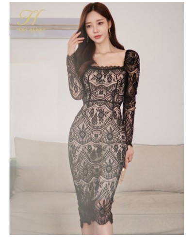 2022 New Womens Simple Vintage Lace Dresses Elegant Fashion Office Pencil Sheath Dress Elegant Slim Bodycon Vestidos $56.99 -...