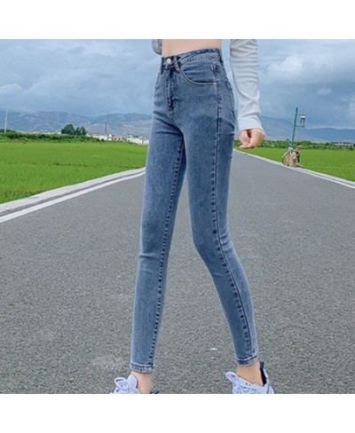 Buttoned Denim Jeans Ladies Summer Autumn 2023 New Stretch Jeans Casual Tight-fitting Denim Trousers $48.37 - Jeans