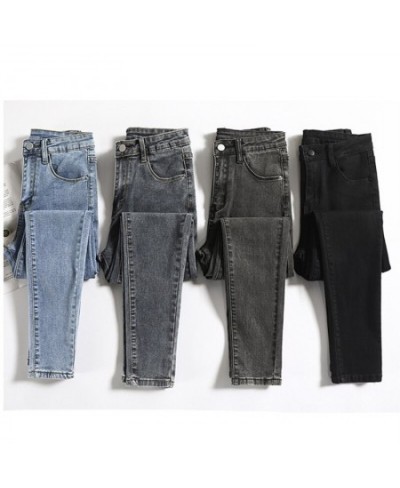 Buttoned Denim Jeans Ladies Summer Autumn 2023 New Stretch Jeans Casual Tight-fitting Denim Trousers $48.37 - Jeans