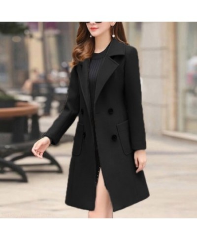 Jackets For Women 2022 Plus Size 4XL Autumn Winter Fashion Black Long Slim Designer Luxury Warm Wool Coat Elegant Casual Coat...