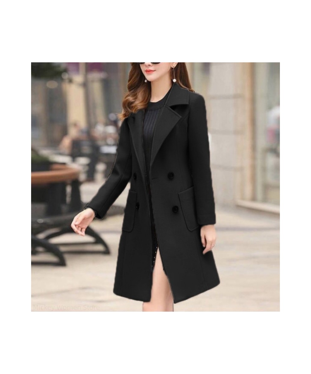 Jackets For Women 2022 Plus Size 4XL Autumn Winter Fashion Black Long Slim Designer Luxury Warm Wool Coat Elegant Casual Coat...