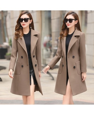 Jackets For Women 2022 Plus Size 4XL Autumn Winter Fashion Black Long Slim Designer Luxury Warm Wool Coat Elegant Casual Coat...