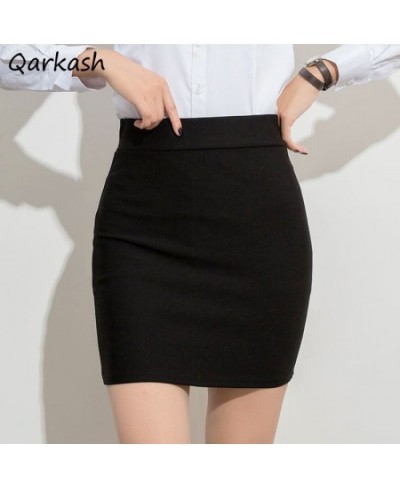 Skirts Women Solid Black Office Ladies Basic High Elastic Sexy Empire Simple All-match Popular Female Skinny Mini Abdomen $23...