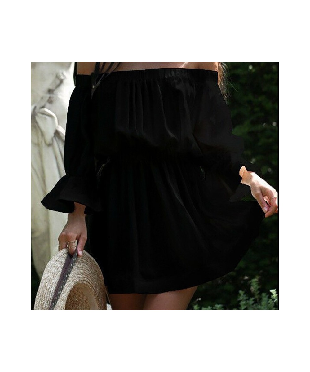 Strapless Sexy summer dresses Women ruffle pleated short dress White Elegant holiday loose beach mini dress $28.59 - Skirts