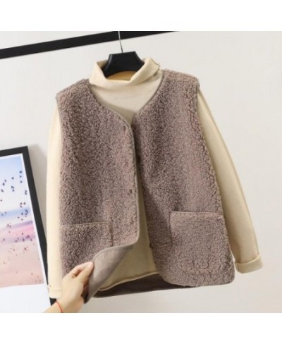 Vests 2023 Autumn Winter Women's Waistcoat Imitation Lamb Wool Warm Vests Casual Sleeveless Single Breasted Ladies Plush $32....