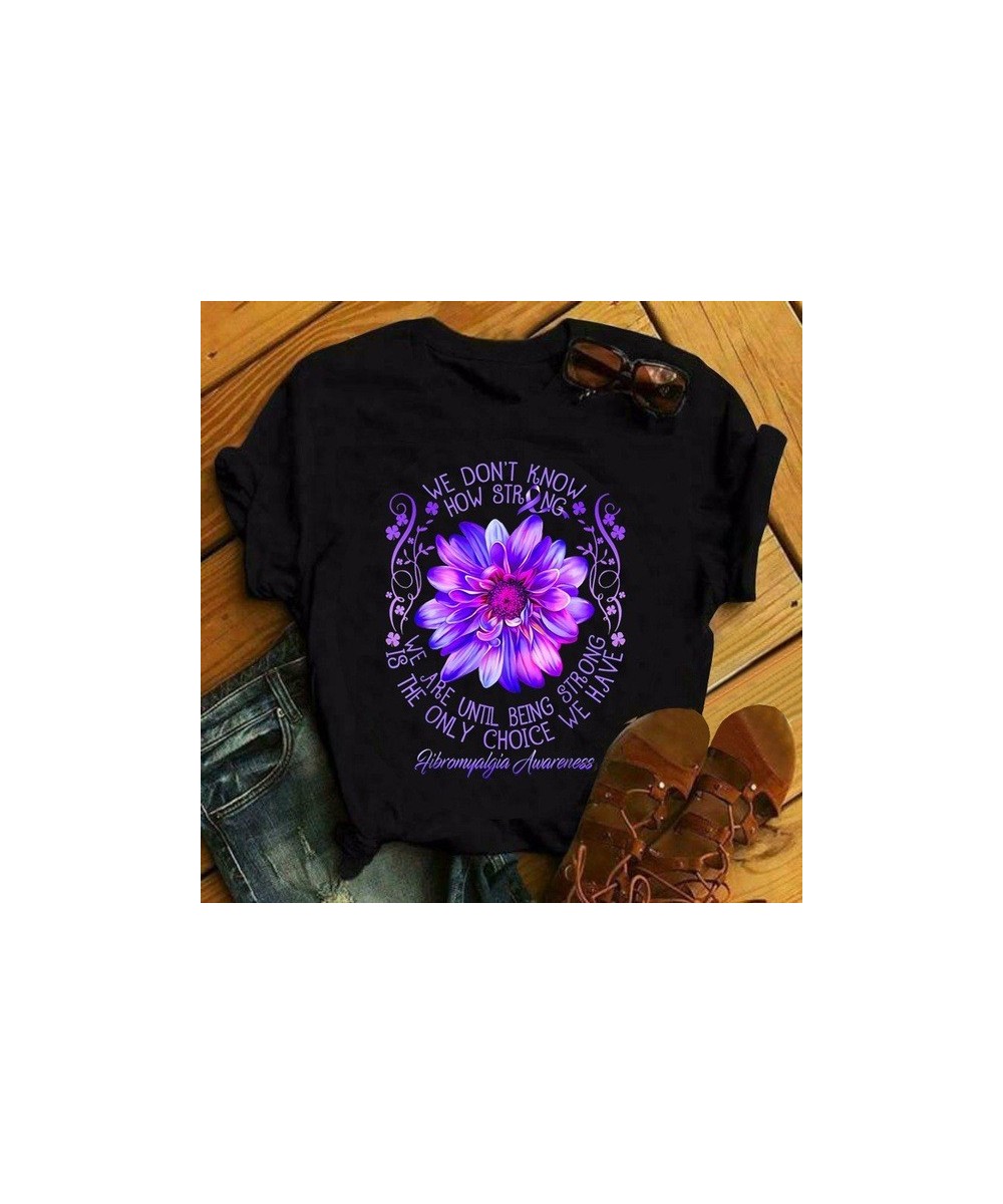 Purple Lotus Print T Shirt Women Short Sleeve O Neck Loose Tshirt Summer Women Tee Shirt Tops Camisetas Mujer $20.72 - Women ...