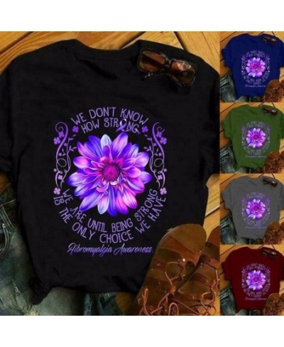 Purple Lotus Print T Shirt Women Short Sleeve O Neck Loose Tshirt Summer Women Tee Shirt Tops Camisetas Mujer $20.72 - Women ...