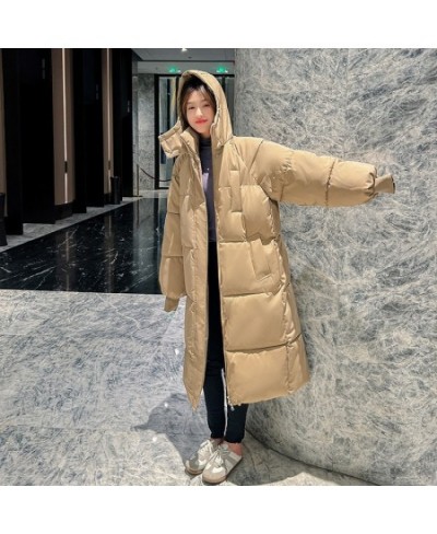 Thick Women Winter Long Over-the-knee Down Jacket Female Loose Hooded Winter Jacket Women's Clothing Woman Coat New Outerwear...