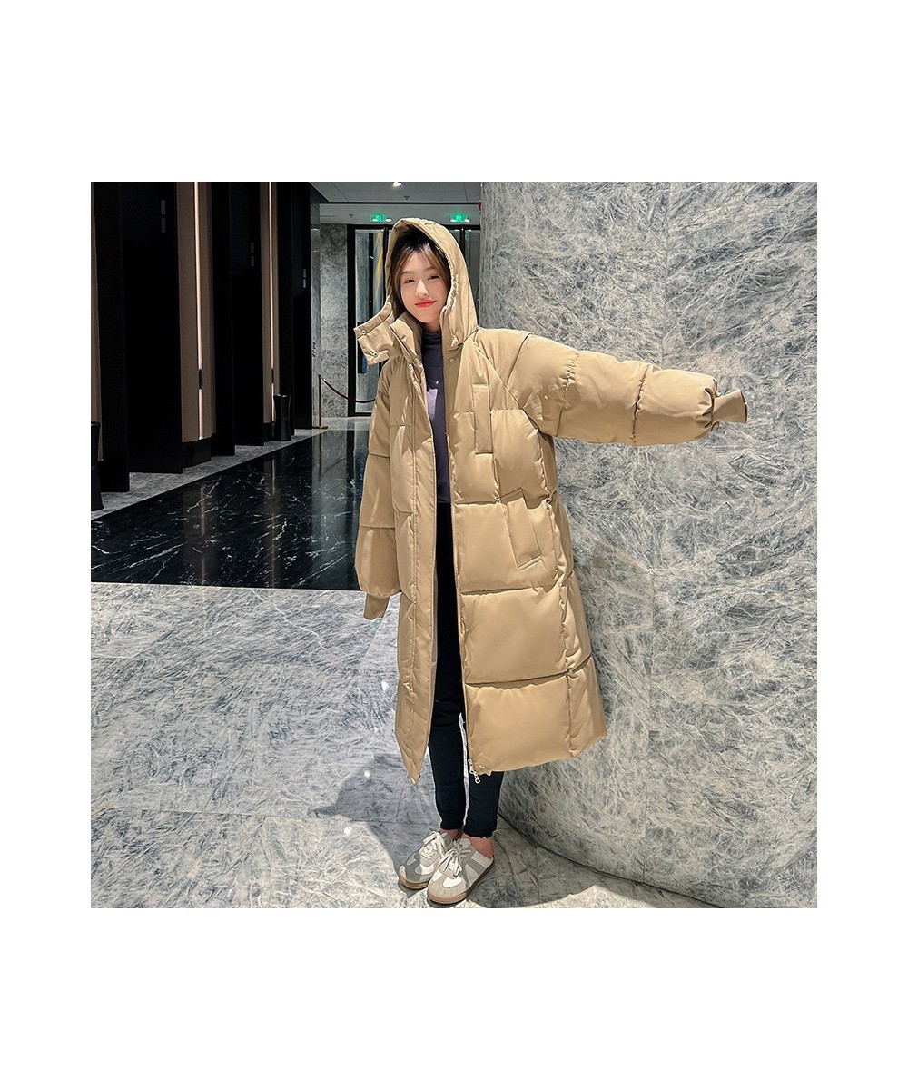 Thick Women Winter Long Over-the-knee Down Jacket Female Loose Hooded Winter Jacket Women's Clothing Woman Coat New Outerwear...