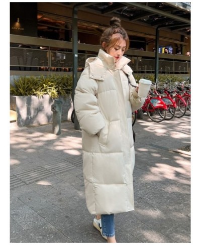 Thick Women Winter Long Over-the-knee Down Jacket Female Loose Hooded Winter Jacket Women's Clothing Woman Coat New Outerwear...