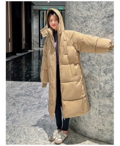 Thick Women Winter Long Over-the-knee Down Jacket Female Loose Hooded Winter Jacket Women's Clothing Woman Coat New Outerwear...