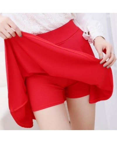 Women Skirt Four Seasons Suitable Shorts 10 Candy Colors Pleated Skirts Prevent Exposure High Elasticity Pleated Saia $20.91 ...