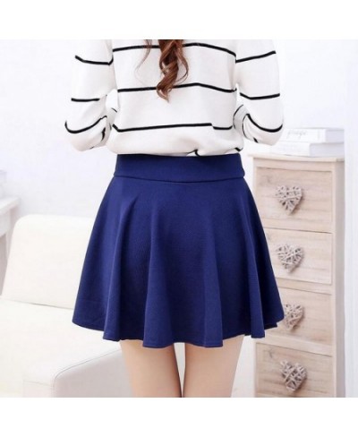 Women Skirt Four Seasons Suitable Shorts 10 Candy Colors Pleated Skirts Prevent Exposure High Elasticity Pleated Saia $20.91 ...