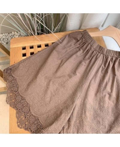 Summer Clothes White Lace Solid Color Casual Loose Matching Thin Hot Pants Outside Culottes Shorts Women $50.37 - Bottoms