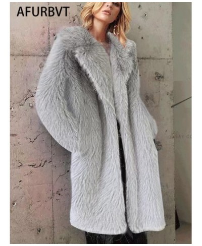 Winter Women High Quality Faux Fur Coat Luxury Long Fur Coat Loose Lapel OverCoat Thick Warm Female Plush Coats Black White $...