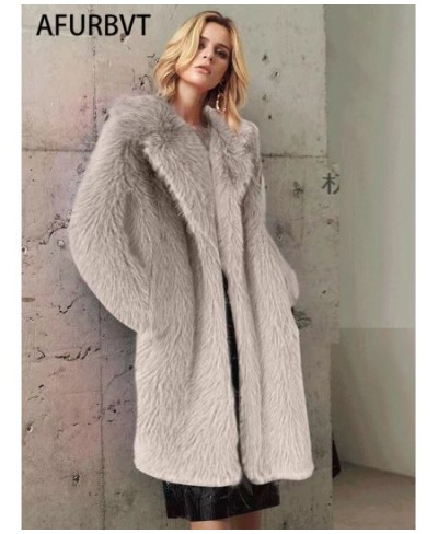 Winter Women High Quality Faux Fur Coat Luxury Long Fur Coat Loose Lapel OverCoat Thick Warm Female Plush Coats Black White $...