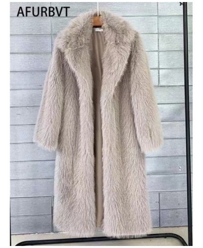 Winter Women High Quality Faux Fur Coat Luxury Long Fur Coat Loose Lapel OverCoat Thick Warm Female Plush Coats Black White $...