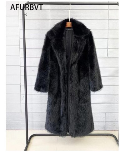 Winter Women High Quality Faux Fur Coat Luxury Long Fur Coat Loose Lapel OverCoat Thick Warm Female Plush Coats Black White $...