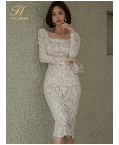 2022 New Womens Simple Vintage Lace Dresses Elegant Fashion Office Pencil Sheath Dress Elegant Slim Bodycon Vestidos $56.99 -...