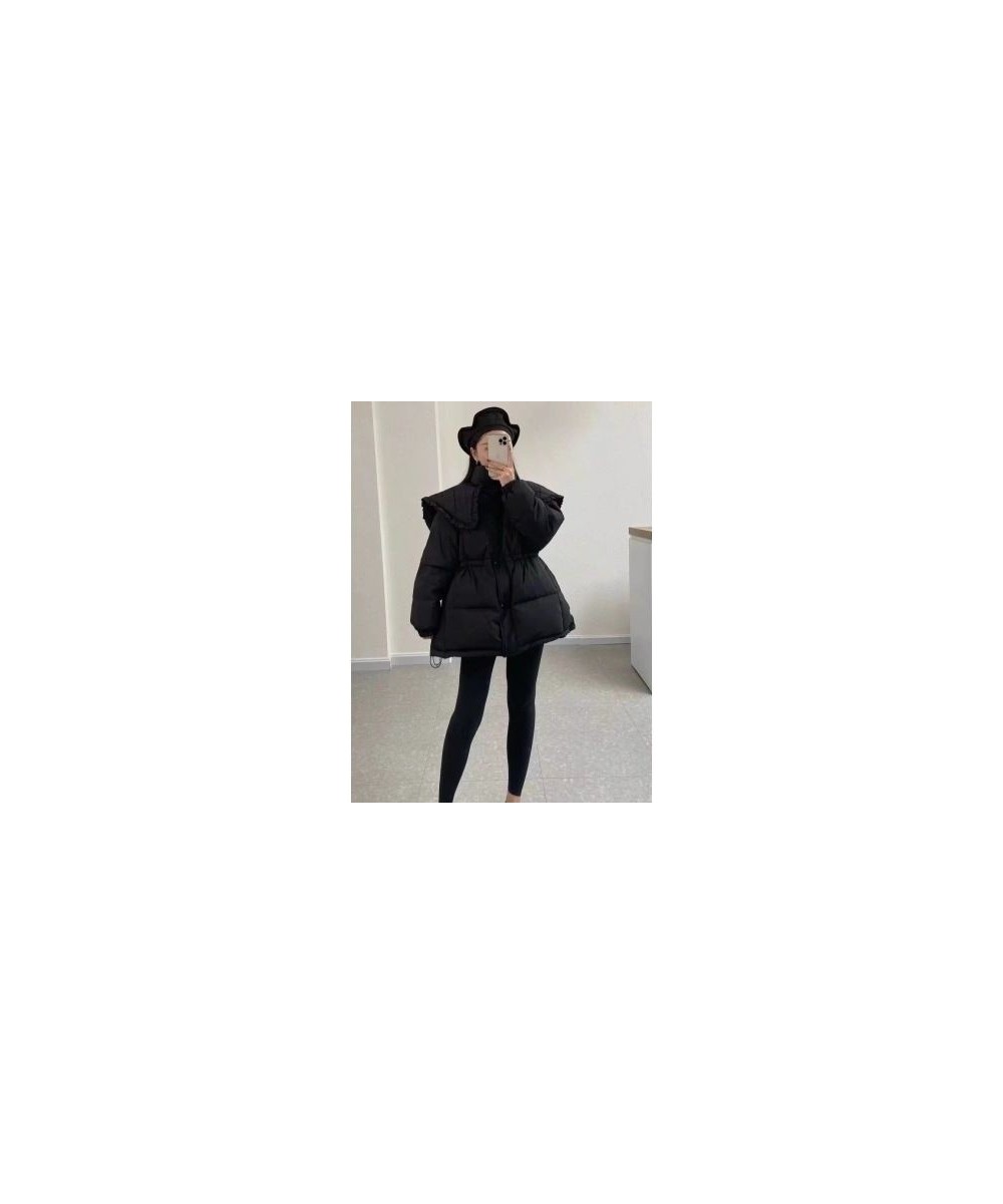 Navy Doll Collar Winter Jacket Women Overcoat Thick White Duck Down Coat Slim Retractable Celebrity Casual Korean Fashion Par...