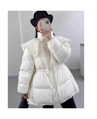 Navy Doll Collar Winter Jacket Women Overcoat Thick White Duck Down Coat Slim Retractable Celebrity Casual Korean Fashion Par...