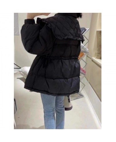 Navy Doll Collar Winter Jacket Women Overcoat Thick White Duck Down Coat Slim Retractable Celebrity Casual Korean Fashion Par...