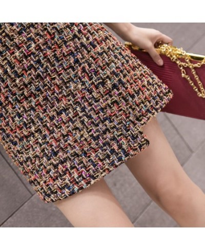 New Autumn And Winter Mini Skirt Women Fashion Tweed Plaid Irregularity A Line Skirts High Waist Woolen Short Skirt Women $29...