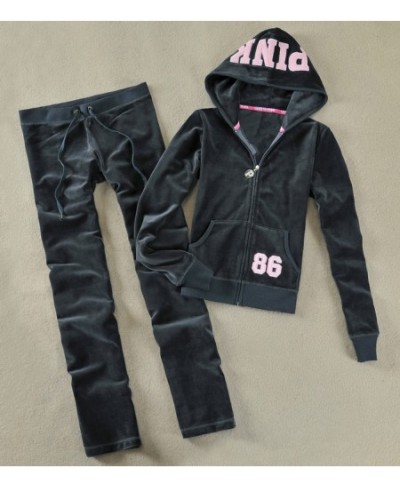 Spring / Fall 2023 Women'S Brand Velvet Fabric Tracksuits Velour Suit Women Track Suit Hoodies And Pants $81.86 - Suits & Sets