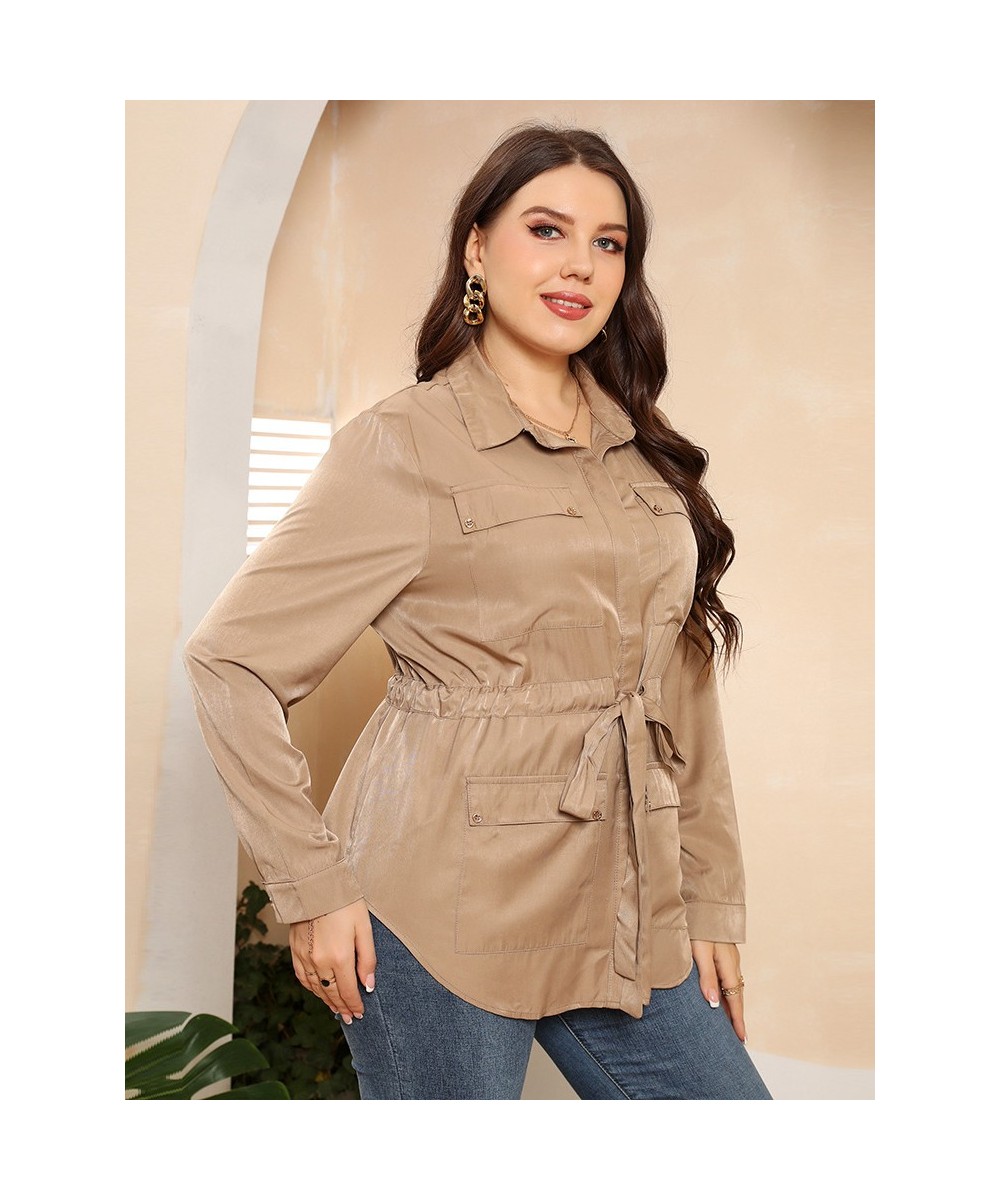 2022 Plus Size Office lapel jacket women Casual long sleeve female top coat Fashion business shirt jackets $60.77 - Plus Size...