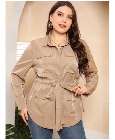 2022 Plus Size Office lapel jacket women Casual long sleeve female top coat Fashion business shirt jackets $60.77 - Plus Size...