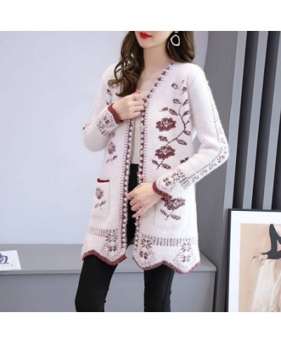 Autumn Winter Sweater Jacket Women's New Fashion Jacquard Buttons Knitwear Cardigan Women Casual Ladies Sweater Jackets $44.6...