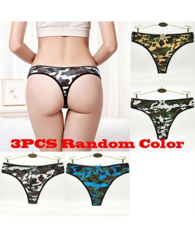 3pcs/Set Sexy Panties Woman Thongs and G Strings Camouflage Style Cute Low Waist Cotton Briefs Soft Comfortable Lady Lingerie...