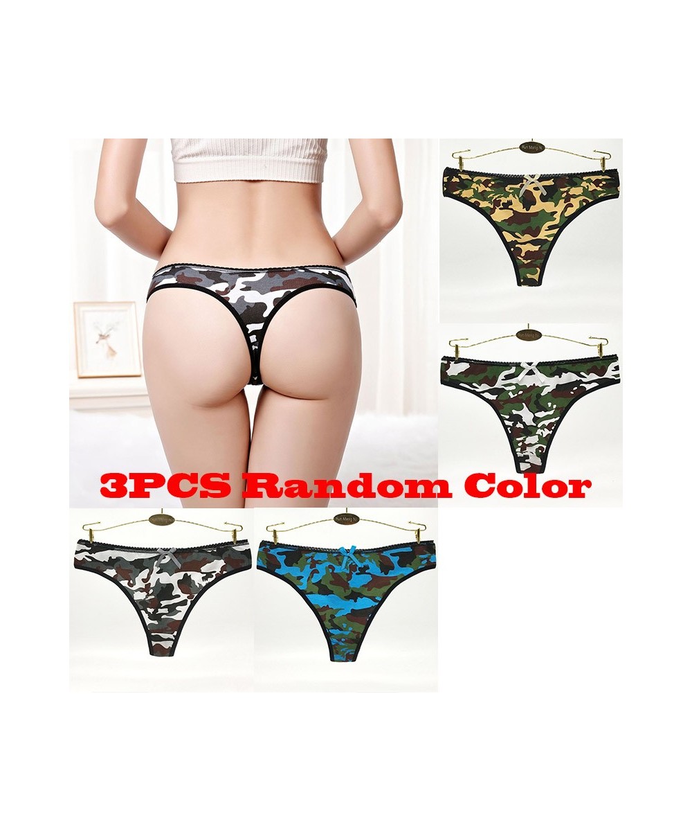 3pcs/Set Sexy Panties Woman Thongs and G Strings Camouflage Style Cute Low Waist Cotton Briefs Soft Comfortable Lady Lingerie...