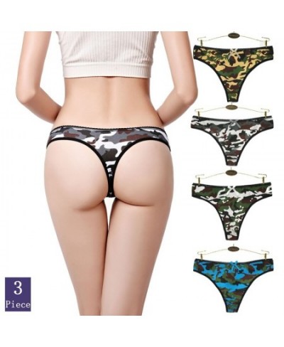 3pcs/Set Sexy Panties Woman Thongs and G Strings Camouflage Style Cute Low Waist Cotton Briefs Soft Comfortable Lady Lingerie...