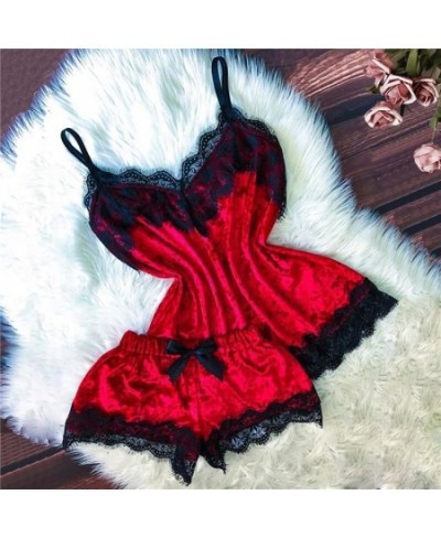 Women Sexy Sleepwear 2023 New Fashion Ladies Solid Color Pajama Set Suspender Tops Shorts Underwear Pajamas Suit $22.47 - Sle...