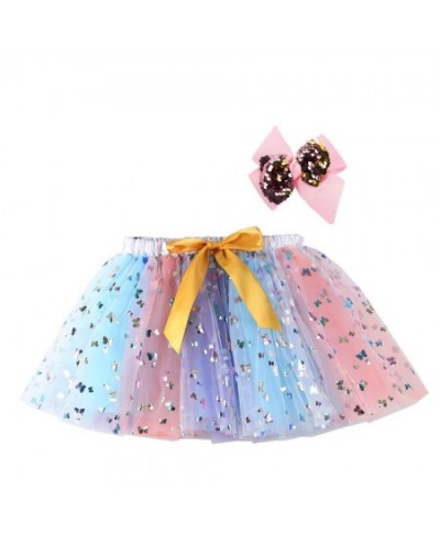 Girls Tutu Skirt Kids Ballet Princess Pettiskirt Fluffy Tulle Lovely Sequined Ball Gown Children Clothing Baby Clothes With B...