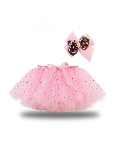 Girls Tutu Skirt Kids Ballet Princess Pettiskirt Fluffy Tulle Lovely Sequined Ball Gown Children Clothing Baby Clothes With B...