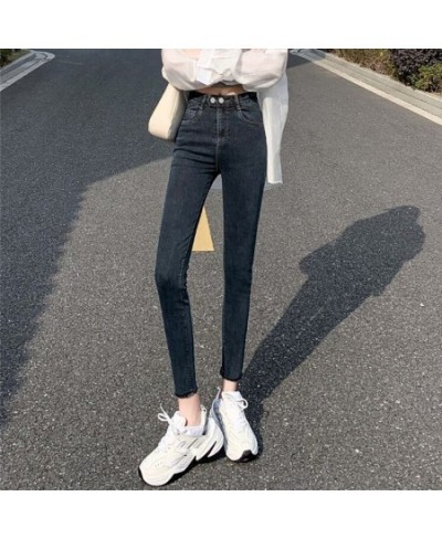 Women Jeans Female Denim Pants Womens Skinny Jeans Slim Pants High Waisted Stretch Denim Jeans Blue Retro Washed Trousers $47...