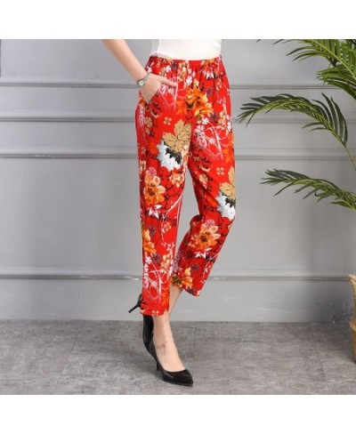 Summer Women Harem Pants 2023 High Waist Print Loose Vintage Ankle-Length Pants Female Elastic Waist Trousers $27.15 - Pants ...